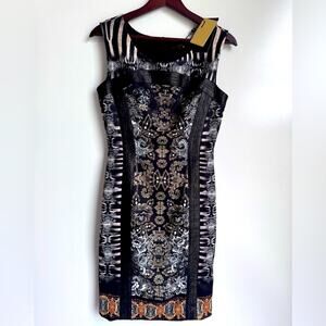 NEW Alberto Makali New York Women‎ Small Dress Pencil Midi Formal Art Wear cap